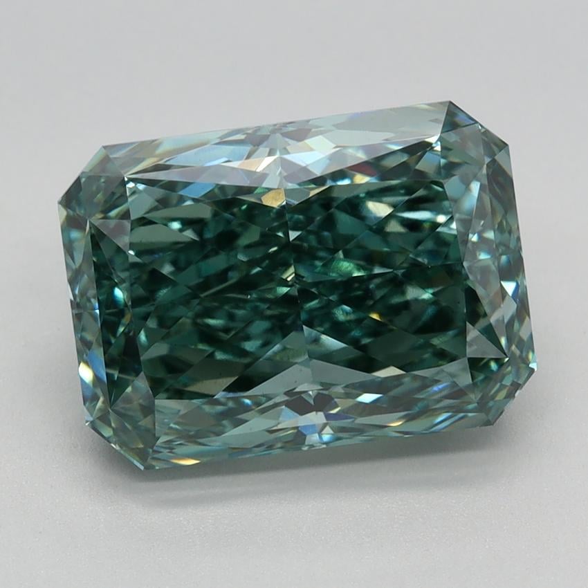 4.46 Ct. Fancy Vivid Green Radiant Lab Grown Diamond