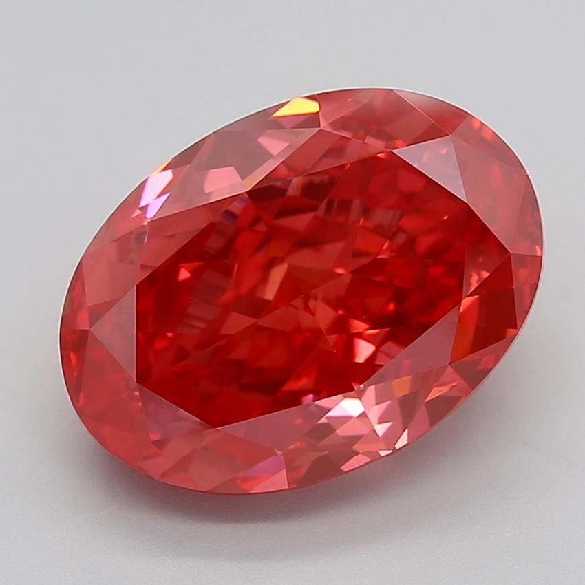 10.65 Ct. Fancy Vivid Red Oval Lab Grown Diamond