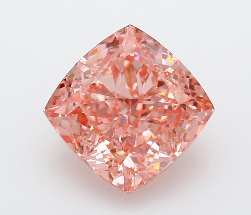 3.09 Ct. Fancy Vivid  Pink Cushion Lab Grown Diamond