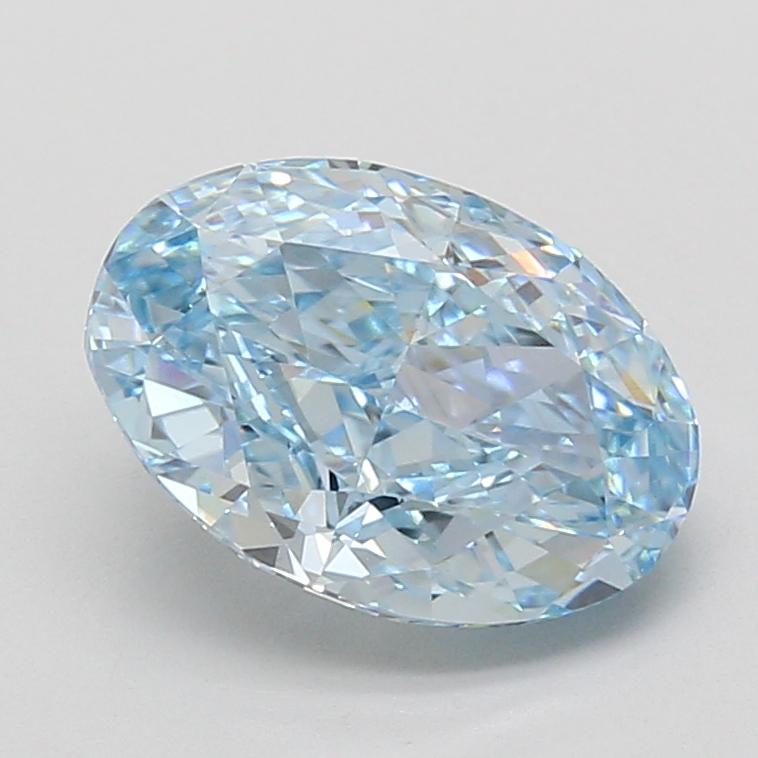 3.03 Ct. Fancy Vivid Blue Oval Lab Grown Diamond