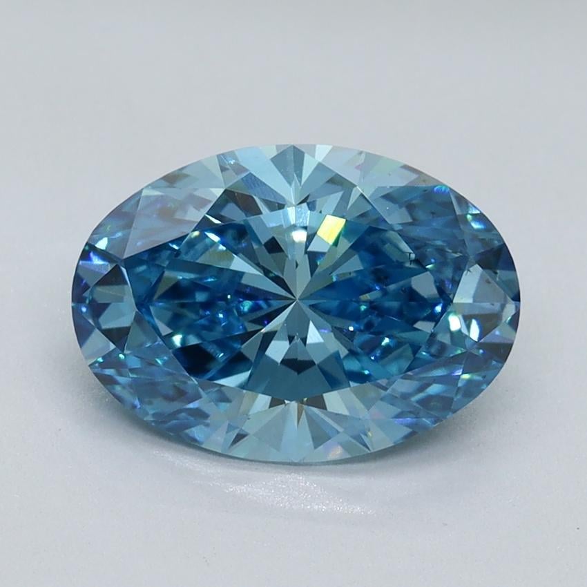 2.19 Ct. Fancy Vivid Blue Oval Lab Grown Diamond