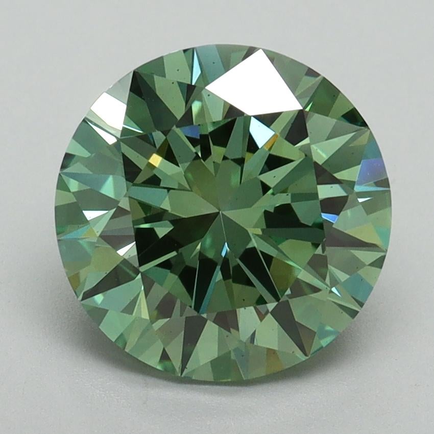 2.73 Ct. Fancy Vivid Green Round Lab Grown Diamond