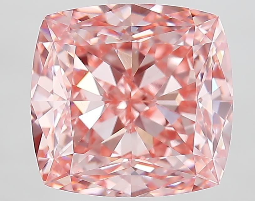 5.09 Ct. Fancy Vivid Pink Cushion Lab Grown Diamond