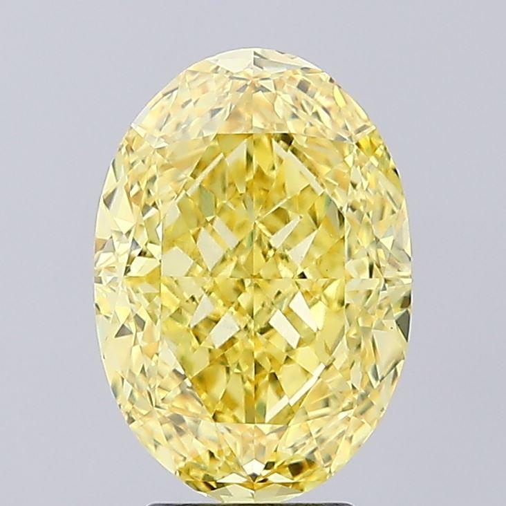 4.60 Ct. Fancy Intense Yellow Oval Lab Grown Diamond