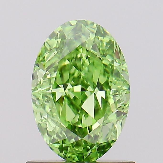 1.04 Ct. Fancy Vivid Green Oval Lab Grown Diamond