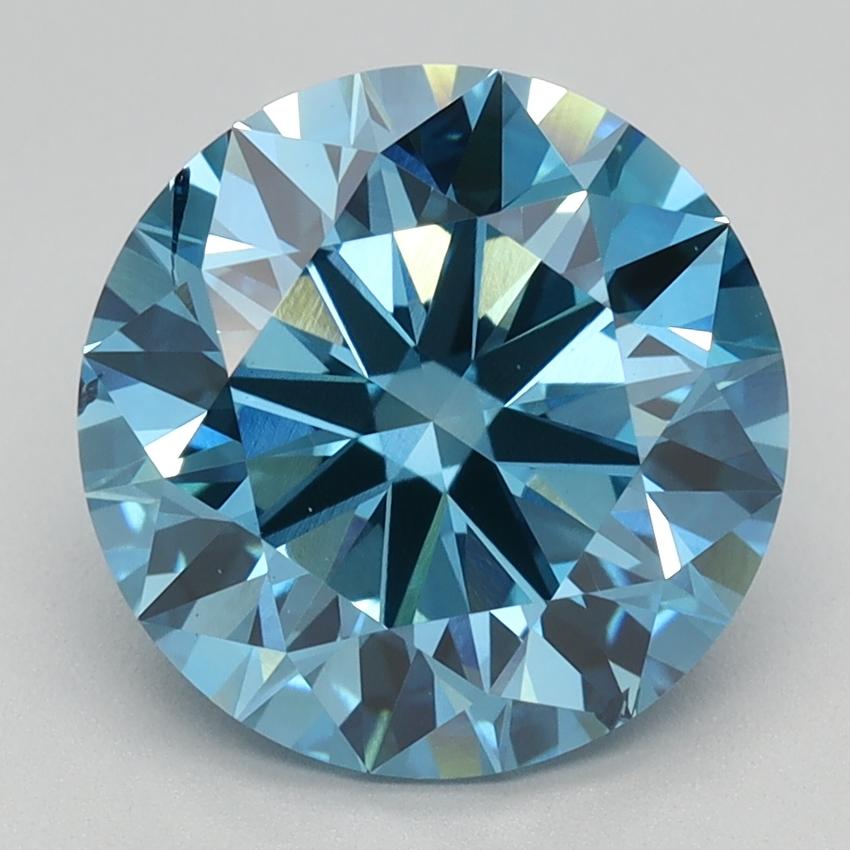 3.01 Ct. Fancy Vivid Blue Round Lab Grown Diamond