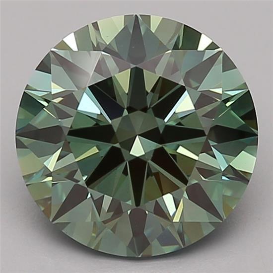 2.74 Ct. Fancy Vivid Green Round Lab Grown Diamond