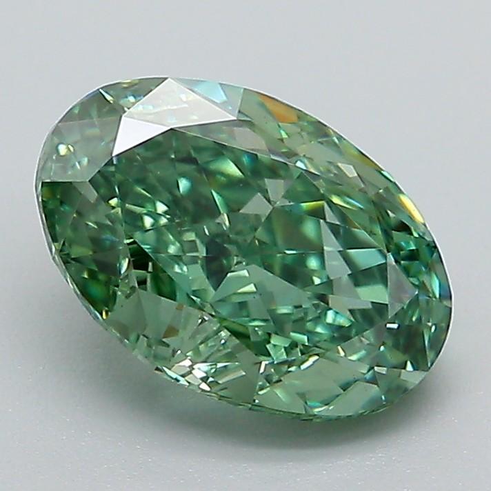1.84 Ct. Fancy Vivid Green Oval Lab Grown Diamond