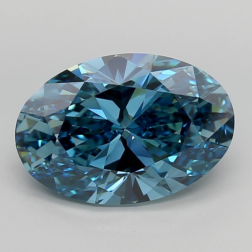 6.95 Ct. Fancy Vivid  Blue Oval Lab Grown Diamond