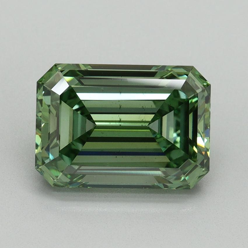 3.14 Ct. Fancy Vivid Green Emerald Lab Grown Diamond