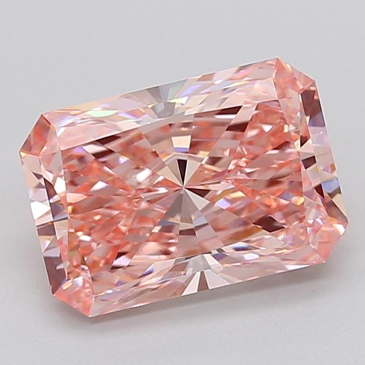 4.06 Ct. Fancy Vivid  Pink Radiant Lab Grown Diamond