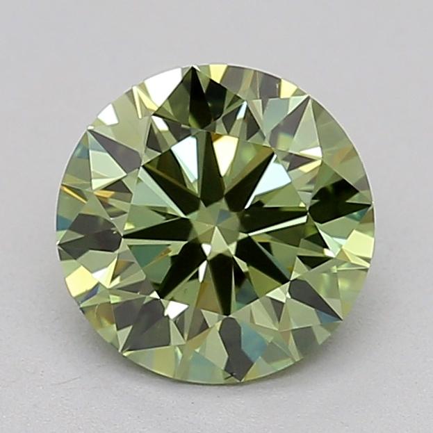 1.06 Ct. Fancy Vivid  Green Round Lab Grown Diamond
