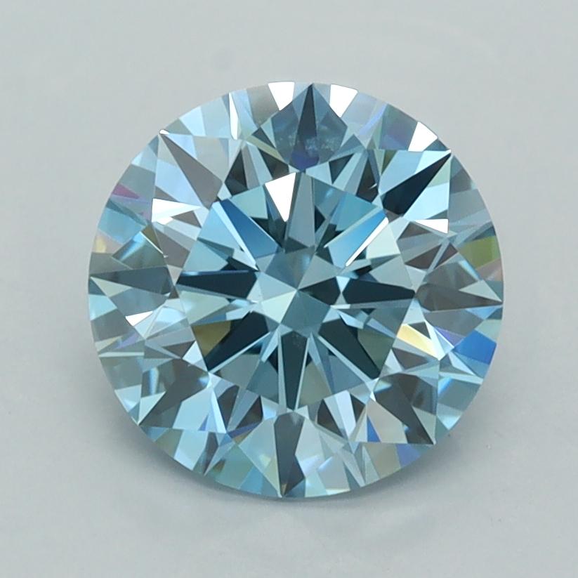 2.01 Ct. Fancy Vivid  Blue Round Lab Grown Diamond