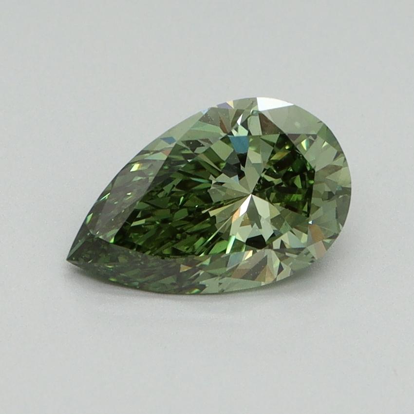 1.07 Ct. Fancy Vivid Green Pear Lab Grown Diamond