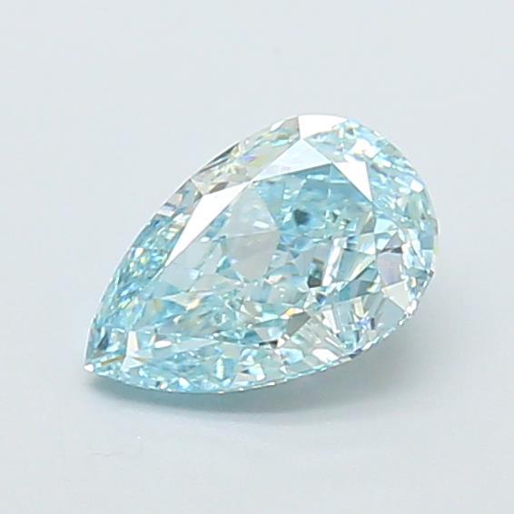 0.91 Ct. Fancy Intense Greenish Blue Pear Lab Grown Diamond