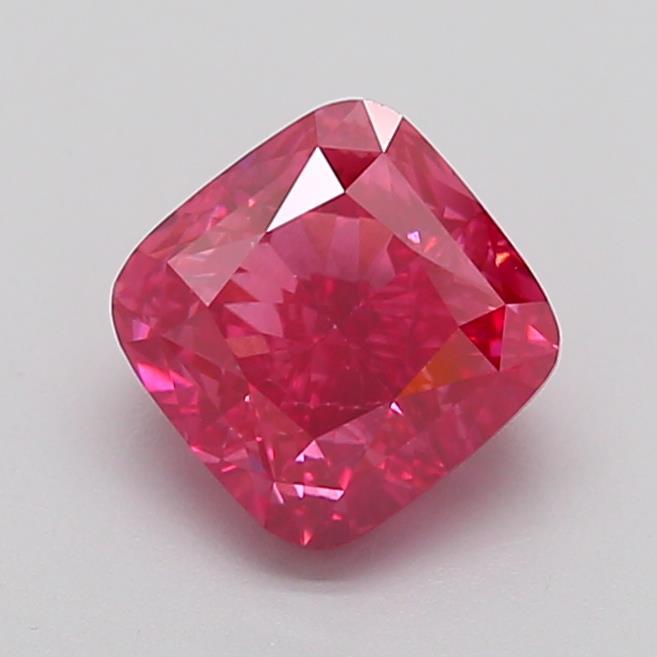 2.04 Ct. Fancy Vivid  Pink Cushion Lab Grown Diamond