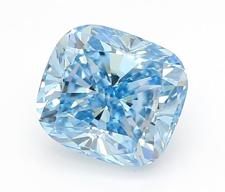1.02 Ct. Fancy Vivid Blue Cushion Lab Grown Diamond