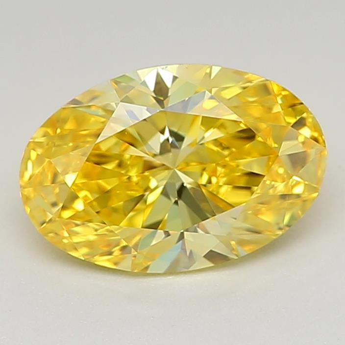 0.73 Ct. Fancy Vivid Yellow Oval Lab Grown Diamond