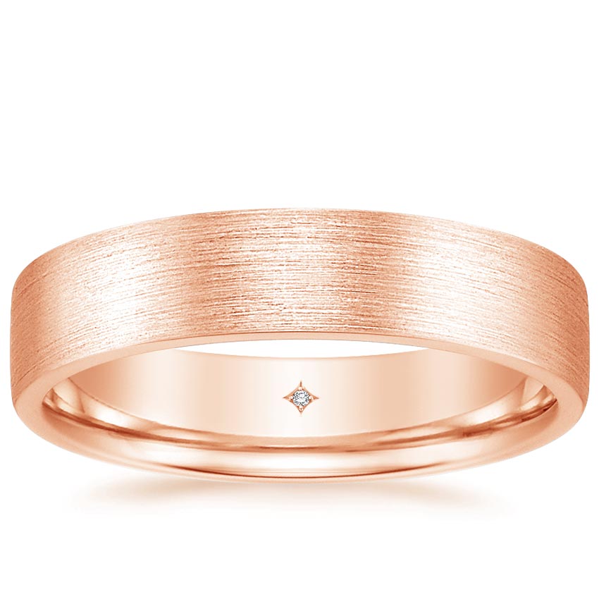 Rose Gold 5mm Hidden Lotus Diamond Wedding Ring