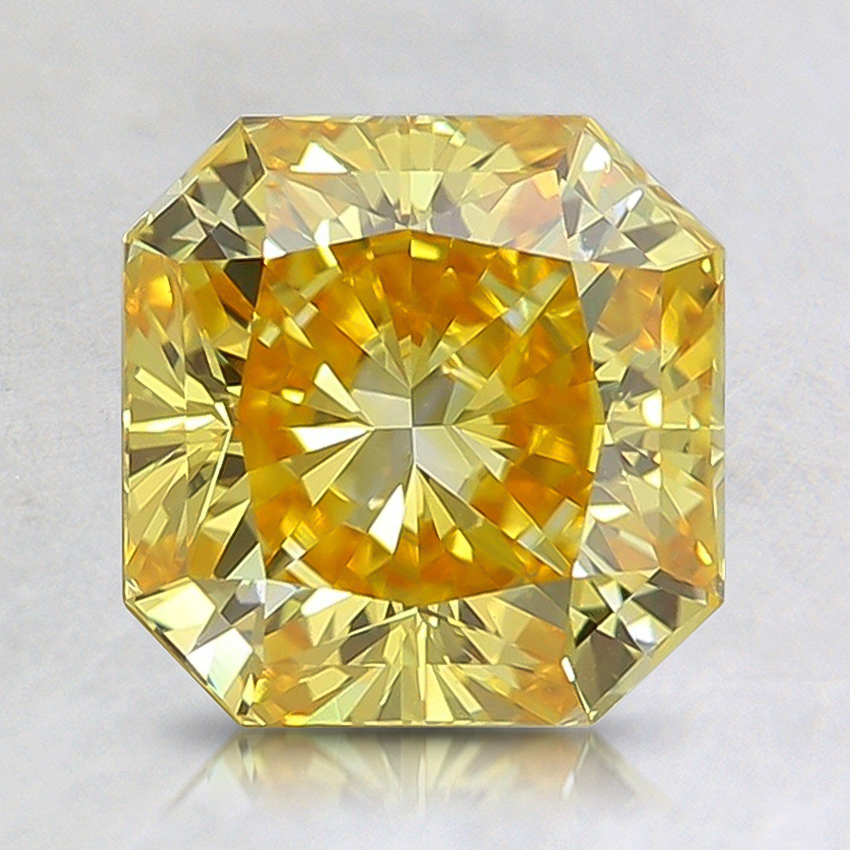 1.27 Ct. Fancy Vivid Orangy Yellow Radiant Lab Grown Diamond