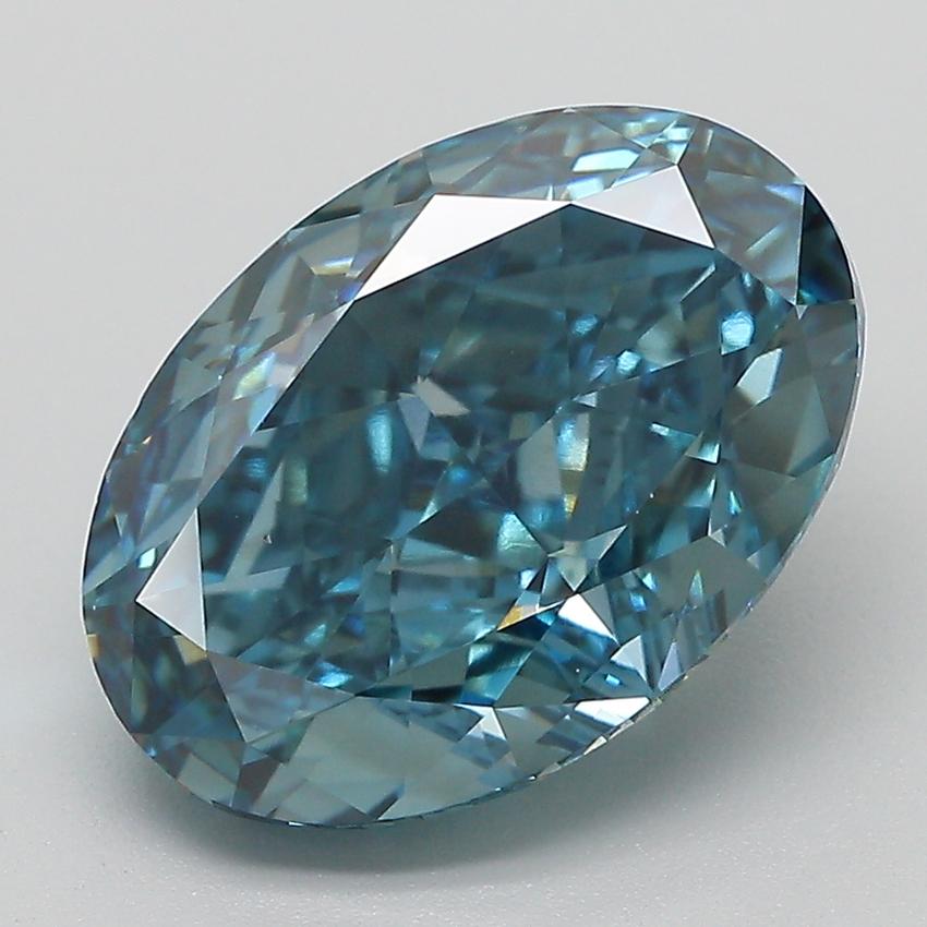5.27 Ct. Fancy Vivid Blue Oval Lab Grown Diamond