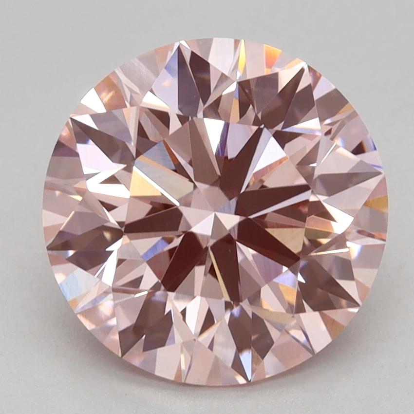 2.57 Ct. Fancy Intense Pink Round Lab Grown Diamond