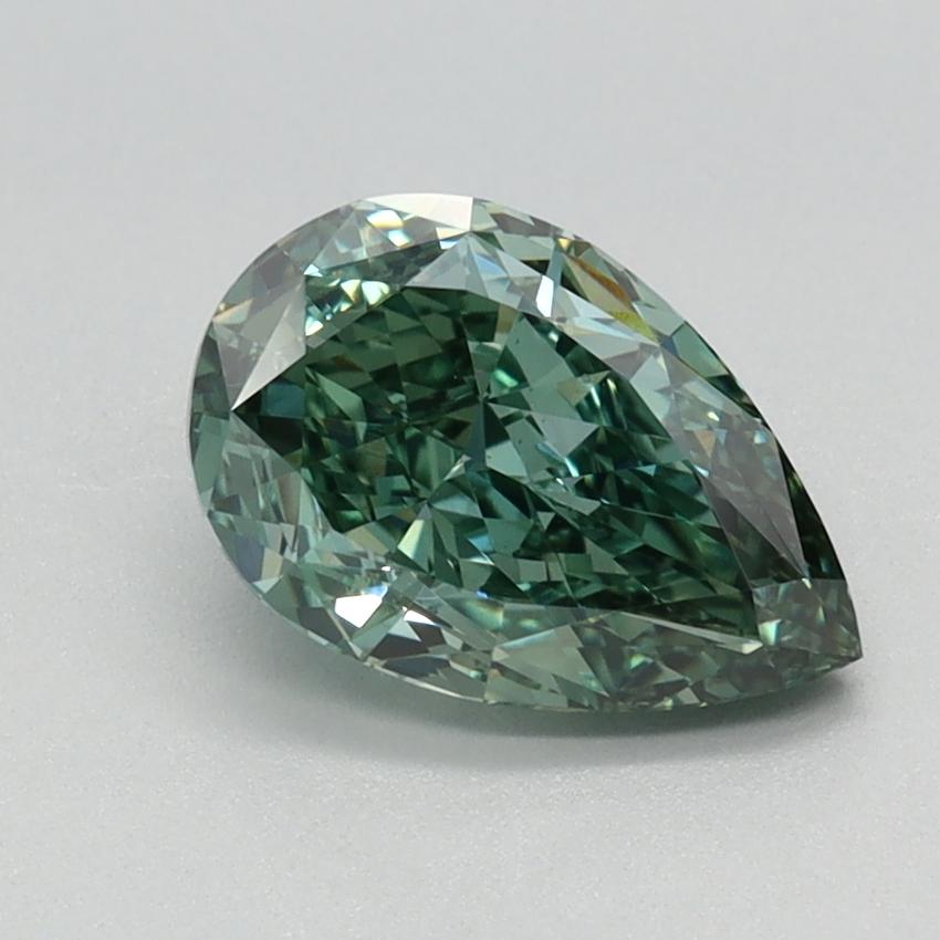 1.38 Ct. Fancy Vivid Green Pear Lab Grown Diamond