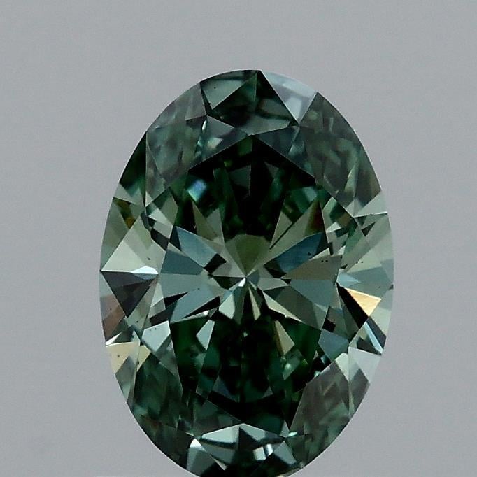 1.01 Ct. Fancy Vivid Green Oval Lab Grown Diamond