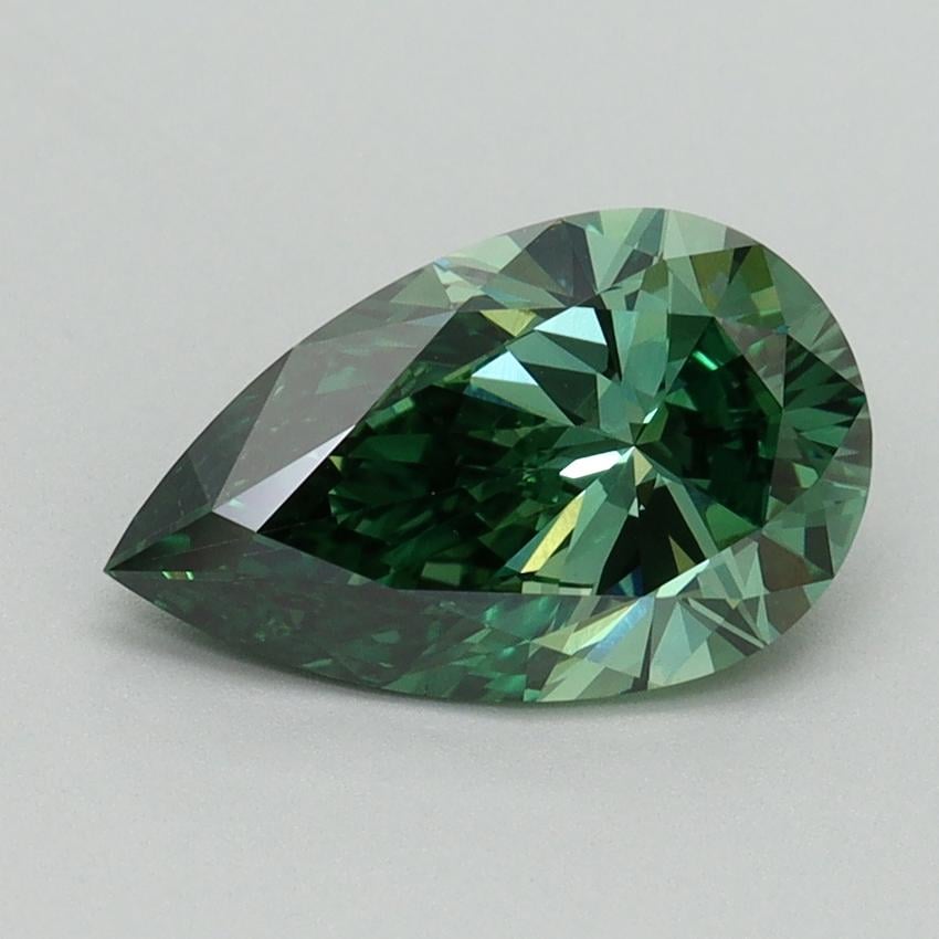 1.66 Ct. Fancy Vivid Green Pear Lab Grown Diamond