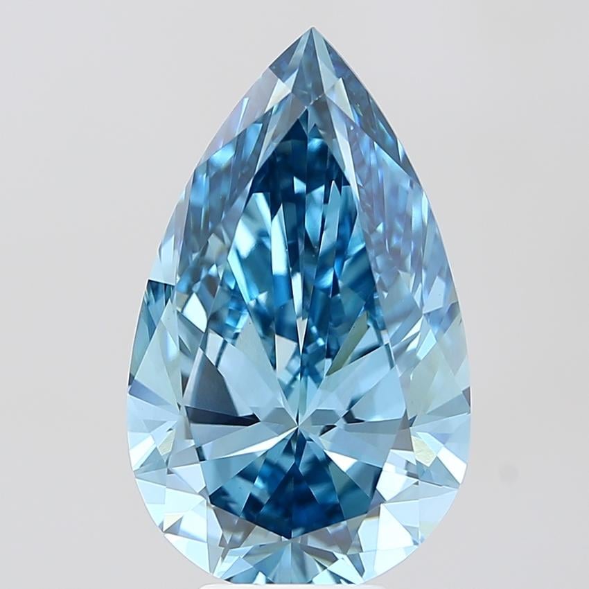7.02 Ct. Fancy Vivid Blue Pear Lab Grown Diamond