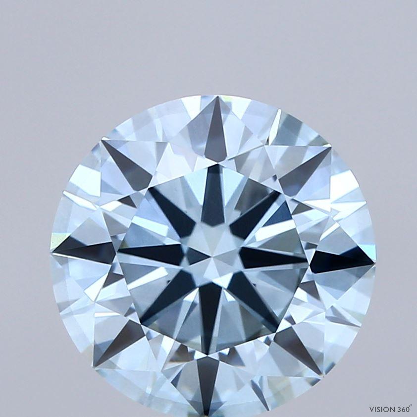 4.02 Ct. Fancy Intense Blue Round Lab Grown Diamond