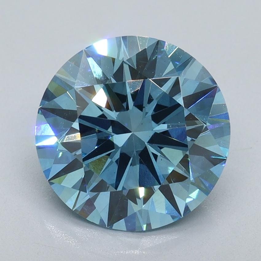 3.07 Ct. Fancy Vivid Blue Round Lab Grown Diamond