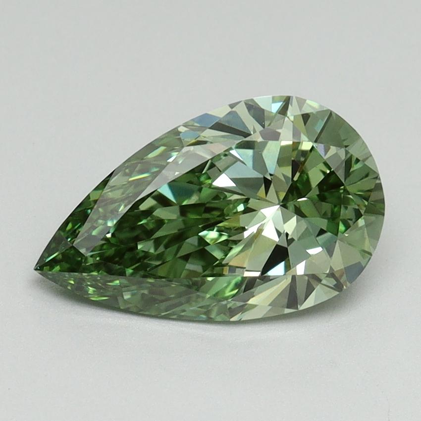 1.68 Ct. Fancy Vivid Green Pear Lab Grown Diamond