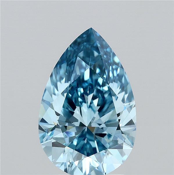 2.54 Ct. Fancy Vivid  Blue Pear Lab Grown Diamond