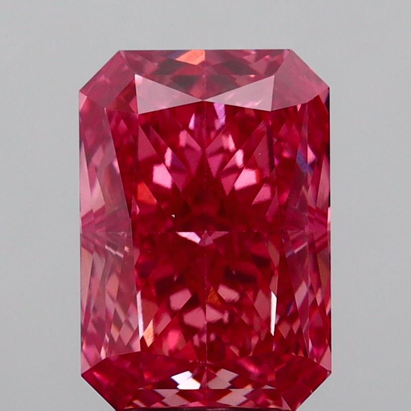 2.97 Ct. Fancy Deep  Pink Radiant Lab Grown Diamond