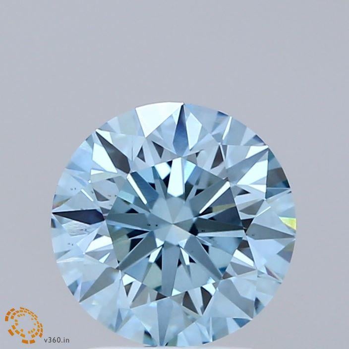 2.06 Ct. Fancy Vivid Blue Round Lab Grown Diamond