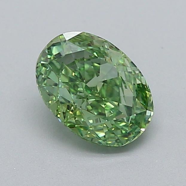 1.03 Ct. Fancy Vivid  Green Oval Lab Grown Diamond