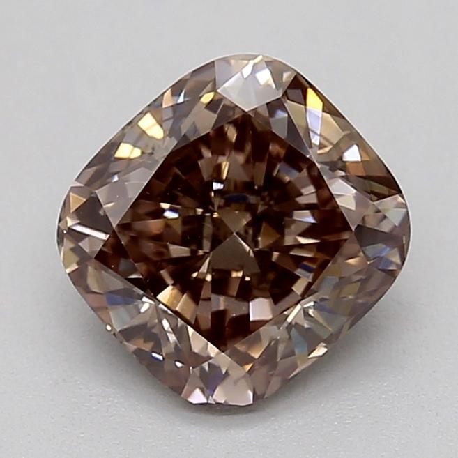 1.04 Ct. Fancy Pinkish Brown Cushion Lab Grown Diamond