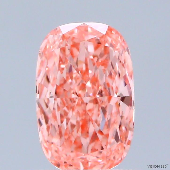 1.00 Ct. Fancy Vivid Pink Cushion Lab Grown Diamond