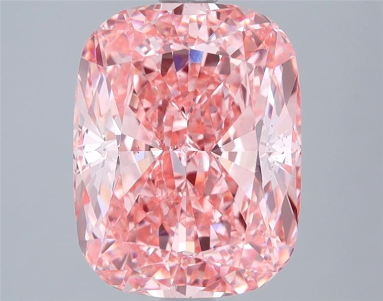 3.32 Ct. Fancy Vivid Pink Cushion Lab Grown Diamond