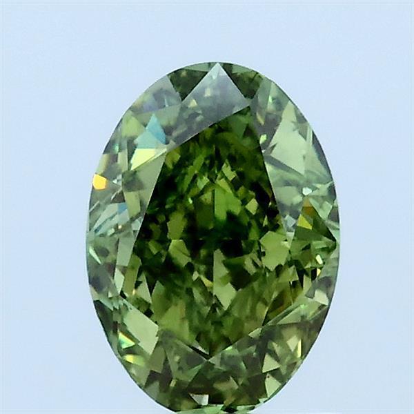 1.03 Ct. Fancy Vivid Green Oval Lab Grown Diamond
