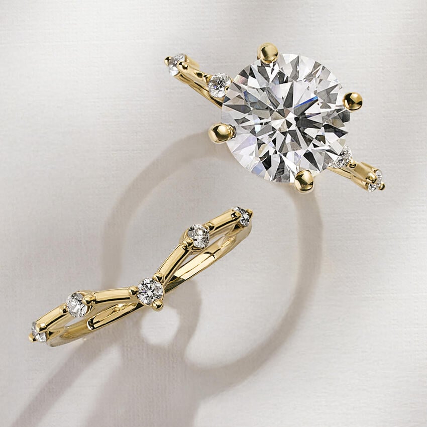 18K Yellow Gold Aimee 1.4mm Diamond Ring, large additional view 3