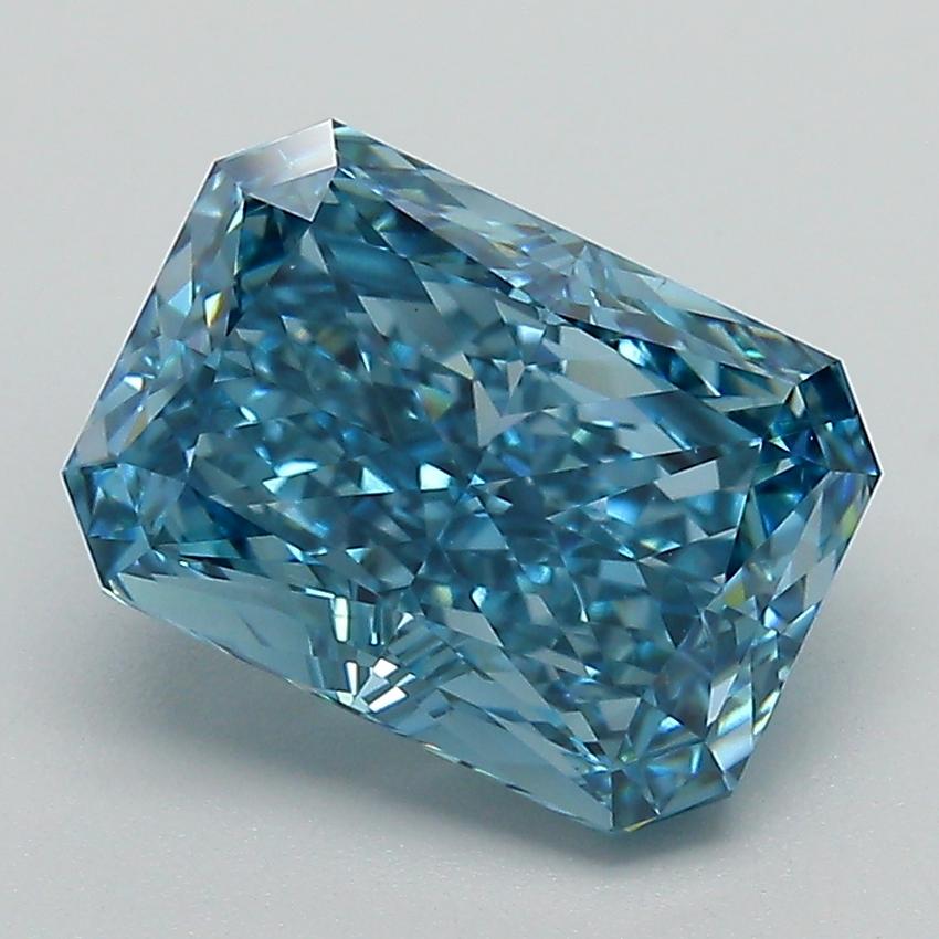 3.24 Ct. Fancy Vivid Blue Radiant Lab Grown Diamond