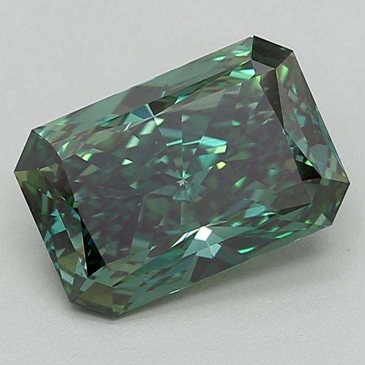 3.93 Ct. Fancy Vivid  Green Radiant Lab Grown Diamond