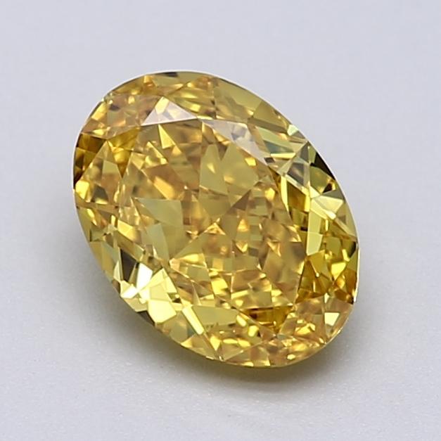 1.07 Ct. Fancy Vivid  Yellow Oval Lab Grown Diamond
