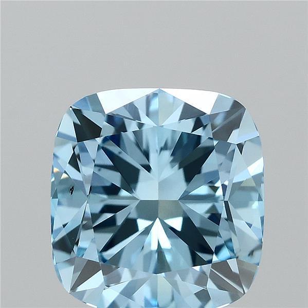 2.06 Ct. Fancy Vivid Blue Cushion Lab Grown Diamond