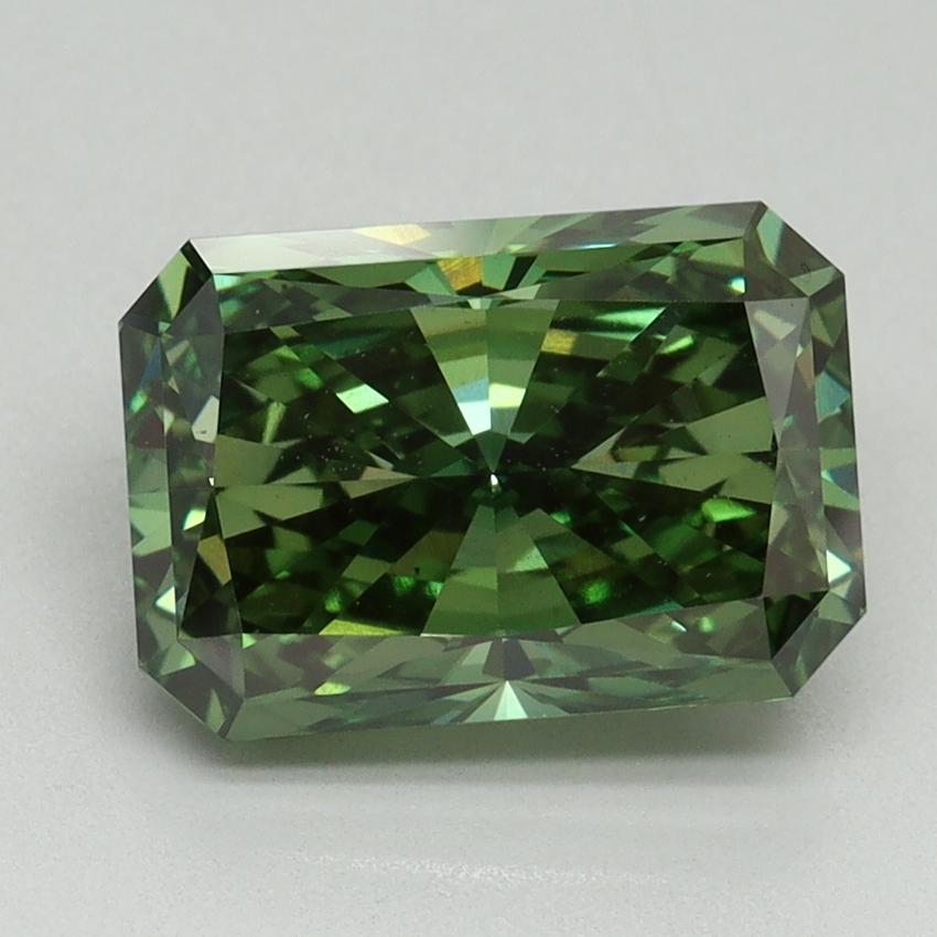 3.11 Ct. Fancy Vivid Green Radiant Lab Grown Diamond