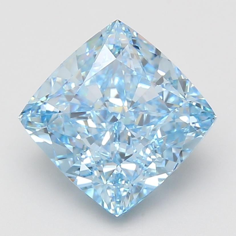 5.08 Ct. Fancy Vivid Blue Cushion Lab Grown Diamond
