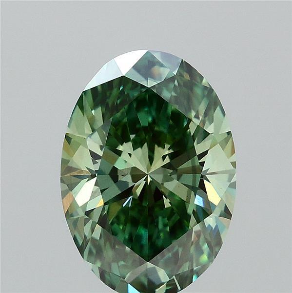 2.17 Ct. Fancy Vivid Green Oval Lab Grown Diamond