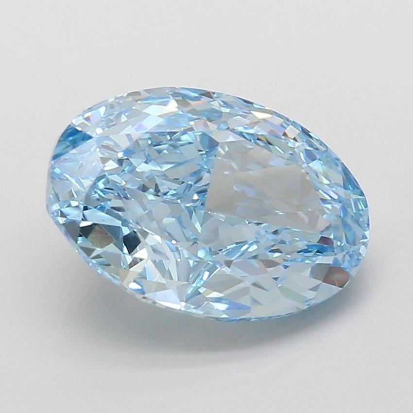 5.13 Ct. Fancy Vivid Blue Oval Lab Grown Diamond